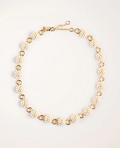 Ann Taylor Pearlized Fireball Statement Necklace In Gold