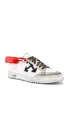 Off-white 2.0 Logo Leather Low-top Sneakers In White & Orange