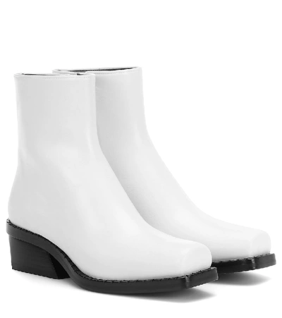 Proenza Schouler Leather Ankle Boots In White