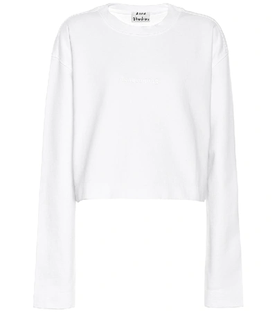 Acne Studios Logo-embossed Cotton Sweatshirt In White