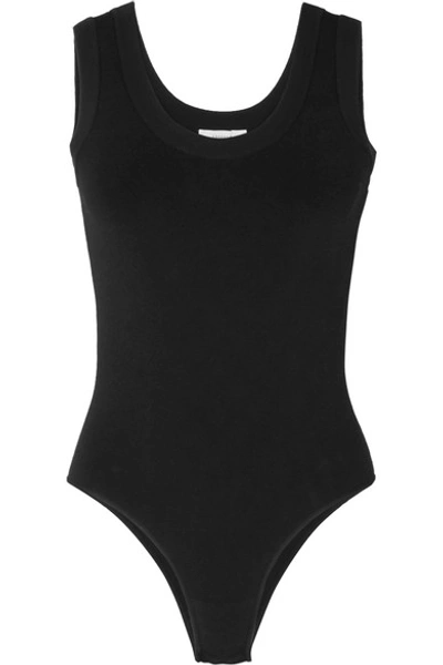 Casasola Stretch-knit Thong Bodysuit In Black