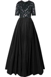 NAEEM KHAN EMBELLISHED SILK-TULLE AND TAFFETA GOWN