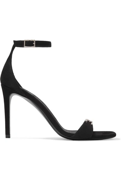 Balmain Natalya Logo-embellished Suede Sandals In Black