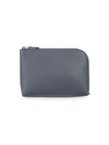 The Row Medium Square Leather Pochette In Chrome Blue