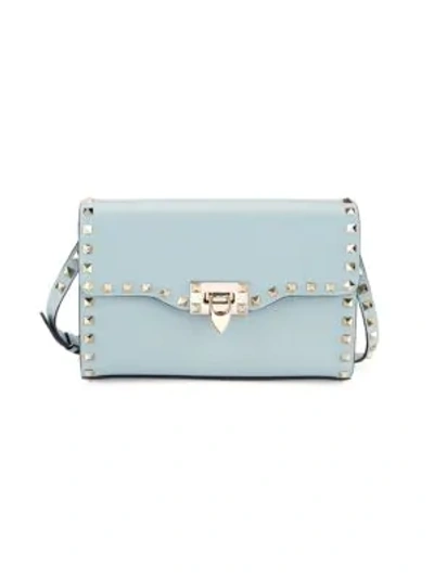 Valentino Garavani Small Rockstud Leather Crossbody Bag In Jade