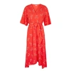 JOIE Red floral-print wrap dress