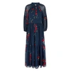 JOIE Saffrona navy floral-print silk dress