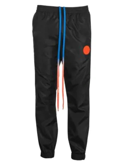 Off-white Men's Nylon Track Trousers With Logo Tape In Black