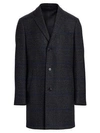 SAKS FIFTH AVENUE MEN'S COLLECTION PLAID WOOL TOP COAT,0400011128011