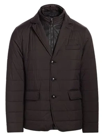 Saks Fifth Avenue Puffer Style Sport Jacket In Dark Charcoal