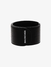 BALENCIAGA BALENCIAGA BLACK CYCLE LEATHER BRACELET,483272DB93914072238