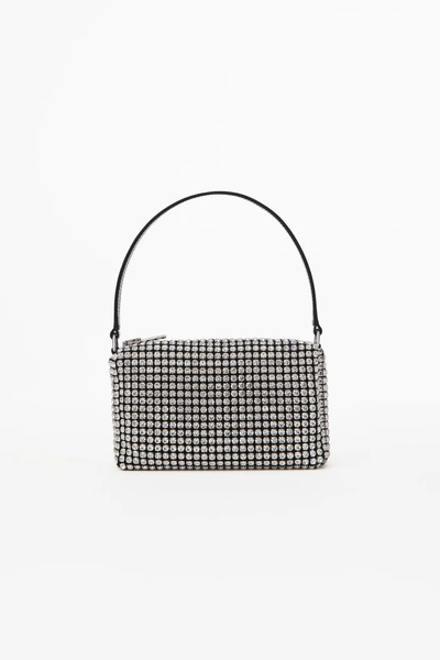 Alexander Wang Heiress Pouch In Rhinestone Mesh In White