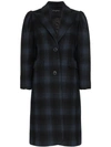 BLINDNESS SINGLE-BREASTED CHECK WOOL COAT