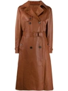 PRADA BELTED LEATHER COAT