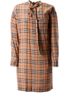 BURBERRY CHECKED TIE DRESS,11014808