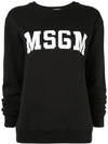 Msgm College Logo-print Cotton Sweatshirt In Black