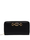 GUCCI GUCCI ZUMI LOGO-PLAQUE WALLET - 黑色