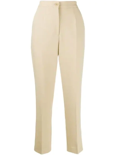 Etro Side Stripe Straight Trousers In Neutrals