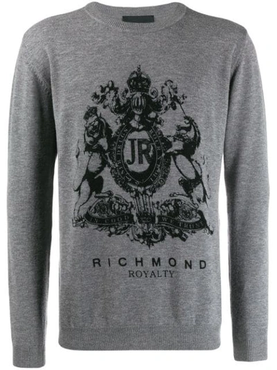 John Richmond Zerizer Printed Logo Sweatshirt In Grey