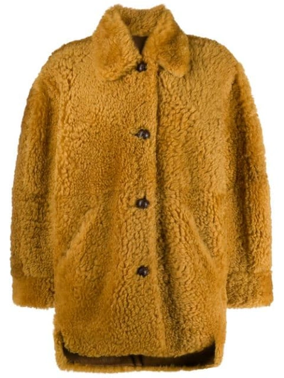Isabel Marant Reversible Chubby Lamb-fur Coat In Yellow