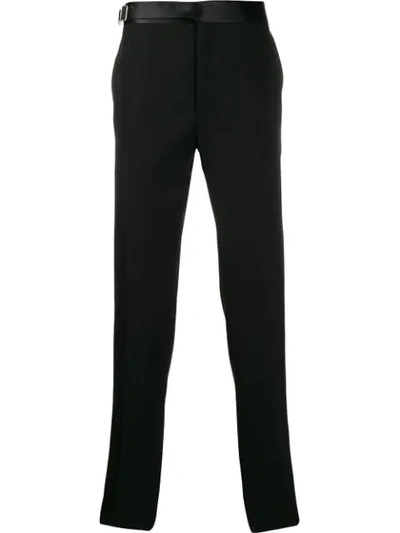 Alexander Mcqueen Harness Strap Tailored Trousers In Black