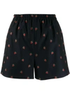 GUCCI GUCCI STRAWBERRY PRINT SHORTS - 蓝色