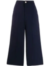 GUCCI GUCCI VISCOSE CULOTTE TROUSERS WITH WEB - 蓝色