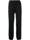 Msgm Striped Sweatpants In Black
