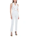 Balmain Button-embellished Wool-blend Jumpsuit In White