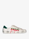 Gucci Men's New Ace Low-top Logo Sneakers In White