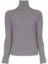 HAIDER ACKERMANN STRIPED TURTLENECK JUMPER