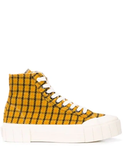 Good News Check Hi-top Sneakers In Yellow