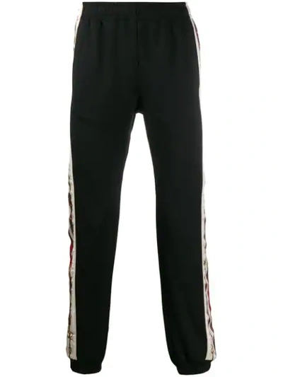 Gucci Black Men's Printed Side Stripe Track Trousers