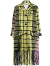 MARNI PLAID FRINGE COAT