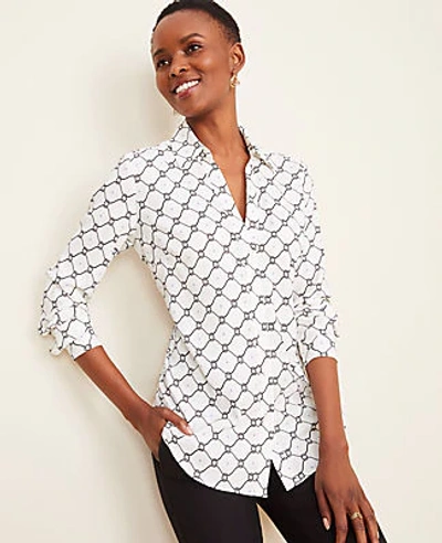 Ann Taylor Roped Link Essential Shirt In Winter White