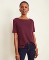 ANN TAYLOR MATTE JERSEY TUNIC TEE,506923