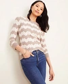 ANN TAYLOR CHEVRON SWEATER SIZE 2XS ESSENTIAL TAUPE WOMEN'S,510611