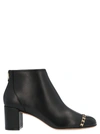 Ferragamo Vara Chain Leather Ankle Boots In Black