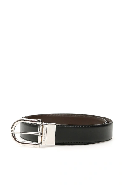 Ermenegildo Zegna Reversible Belt In Nero Unito (brown)