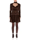 Attico Women's Leopard Print Ruched Mini In Multicolor