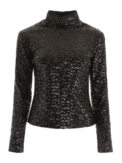 In The Mood For Love Sequins Top In Black