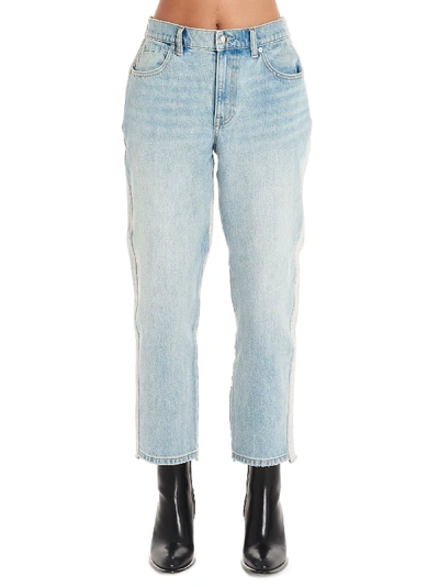 Alexander Wang Straight Leg Cotton Blend Denim Jeans In Bleach/lt H Grey