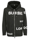 Burberry Men's Logo Typographic Nylon Jacket In Black