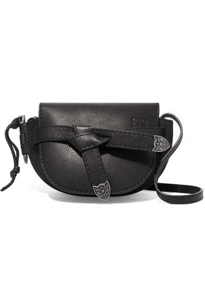 Loewe Gate Mini Textured-leather Shoulder Bag In Black