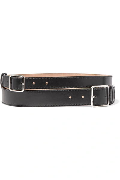 Alexander Mcqueen Leather Waist Belt In Black