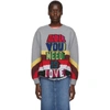 STELLA MCCARTNEY GREY THE BEATLES EDITION VIRGIN WOOL 'ALL YOU NEED IS LOVE' SWEATER