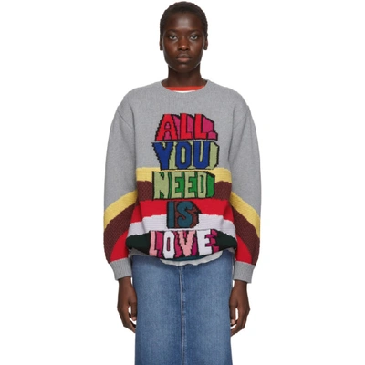 Stella Mccartney Grey The Beatles Edition Virgin Wool 'all You Need Is Love' Jumper