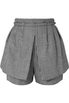 ALEXANDER MCQUEEN LAYERED PRINCE OF WALES AND HOUNDSTOOTH CHECKED WOOL SHORTS