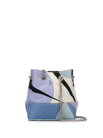 Emilio Pucci Alex Print Bonita Mini Bucket Bag In Sky Blue