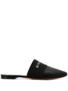 GIVENCHY GIVENCHY BLACK BEDFORD LOGO SLIPPERS - 黑色